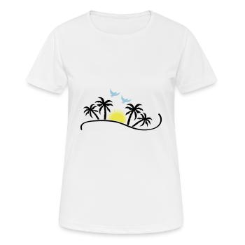 sunset birds - Frauen T-Shirt atmungsaktiv - Weiß - Vorne - AI Model Female 172 dark (172cm)