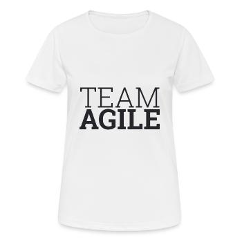 « Team Agile » | « Scrum Master » - T-shirt respirant Femme - blanc - Devant - AI Model Female 172 dark (172cm)