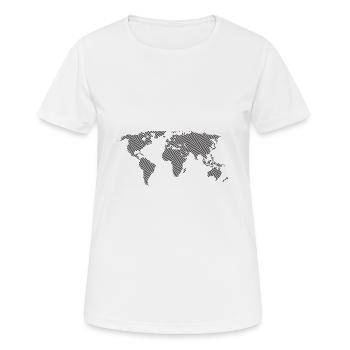 World map - Women's Breathable T-Shirt - white - Front - AI Model Female 172 dark (172cm)