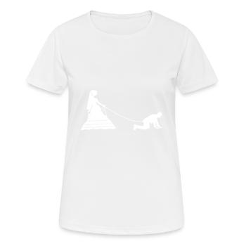 Wedding bridal couple leash - Women's Breathable T-Shirt - white - Front - AI Model Female 172 dark (172cm)