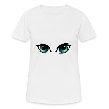 Yeux - T-shirt respirant Femme - blanc - Devant - AI Model Female 172 dark (172cm)