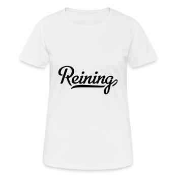 reining - Frauen T-Shirt atmungsaktiv - Weiß - Vorne - AI Model Female 172 dark (172cm)