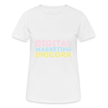 Unicorn Digital Marketing Cadeau LGBTQ - T-shirt respirant Femme - blanc - Devant - AI Model Female 172 dark (172cm)