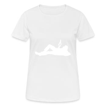 Drinking Bier Silhouette - Frauen T-Shirt atmungsaktiv - Weiß - Vorne - AI Model Female 172 dark (172cm)