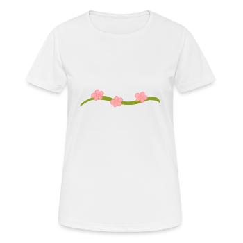 Three Flowers Blossom Line Branch Pink - Women's Breathable T-Shirt - white - Front - AI Model Female 172 dark (172cm)