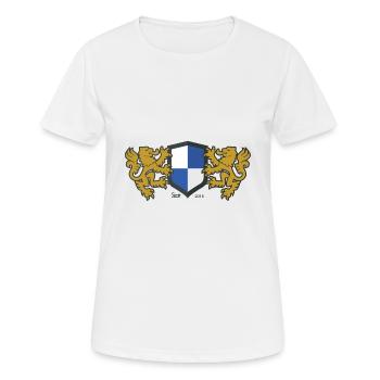 loewen wappen blau weiss - Frauen T-Shirt atmungsaktiv - Weiß - Vorne - AI Model Female 172 dark (172cm)