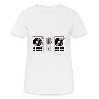 Contrôleur DJ avec table de mixage - T-shirt respirant Femme - blanc - Devant - AI Model Female 172 dark (172cm)