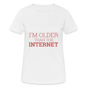 « I’m older than the Internet » | Ordinateur - T-shirt respirant Femme - blanc - Devant - AI Model Female 172 dark (172cm)