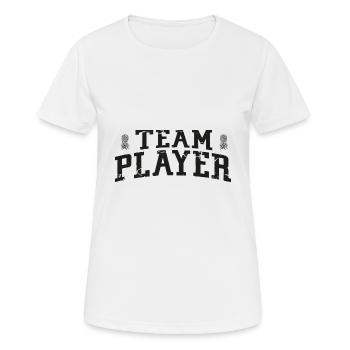 Teamplayer - Lustiger Swinger auf dem Kopf stehend Ananas - Frauen T-Shirt atmungsaktiv - Weiß - Vorne - AI Model Female 172 dark (172cm)