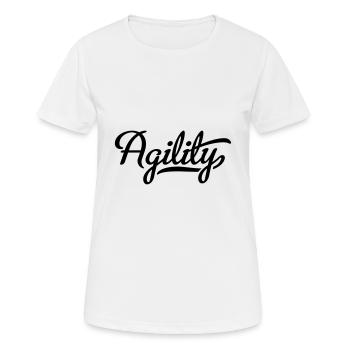 Agility - Frauen T-Shirt atmungsaktiv - Weiß - Vorne - AI Model Female 172 dark (172cm)