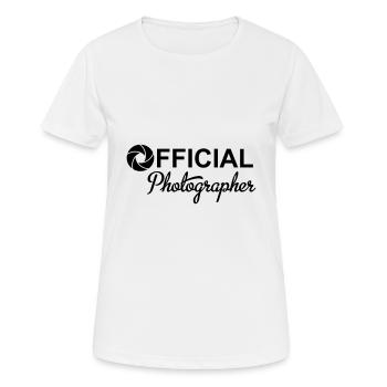 Fotograf - Frauen T-Shirt atmungsaktiv - Weiß - Vorne - AI Model Female 172 dark (172cm)