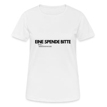 Eine Spende bitte - Frauen T-Shirt atmungsaktiv - Weiß - Vorne - AI Model Female 172 dark (172cm)