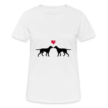 hunde verliebt - Frauen T-Shirt atmungsaktiv - Weiß - Vorne - AI Model Female 172 dark (172cm)