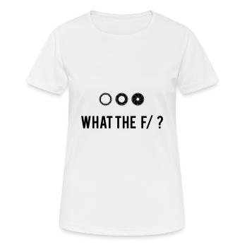 WHAT THE F /? - Women's Breathable T-Shirt - white - Front - AI Model Female 172 dark (172cm)