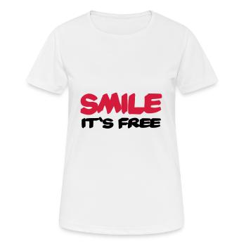 Smile It’s free - T-shirt respirant Femme - blanc - Devant - AI Model Female 172 dark (172cm)