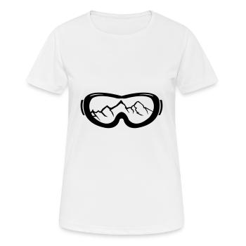 ski goggles mountains - Women's Breathable T-Shirt - white - Front - AI Model Female 172 dark (172cm)