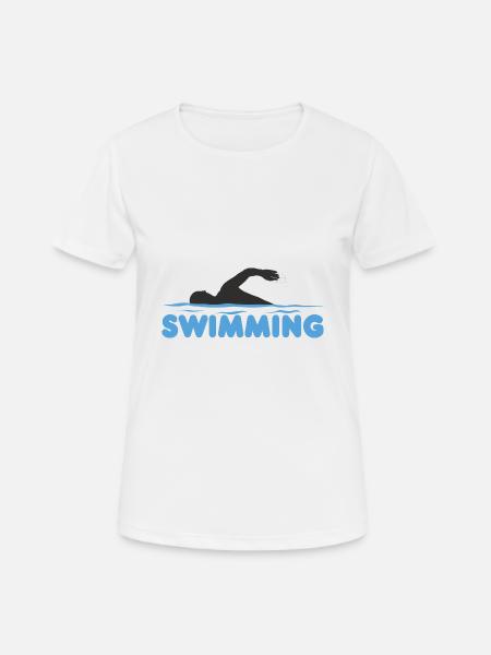 Schwimmen Schwimmer Wasser Schwimmbad Geschenk - Frauen T-Shirt atmungsaktiv - Weiß