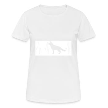 Herzschlag Hund - Frauen T-Shirt atmungsaktiv - Weiß - Vorne - AI Model Female 172 dark (172cm)
