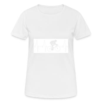 Bicycle Heartbeat Gift Bike Ride Bike - Women's Breathable T-Shirt - white - Front - AI Model Female 172 dark (172cm)