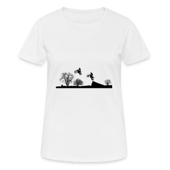 Enduro - Motocross - T-shirt respirant Femme - blanc - Devant - AI Model Female 172 dark (172cm)