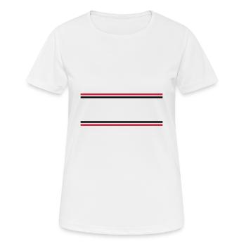 Trait du symbole linéaire - T-shirt respirant Femme - blanc - Devant - AI Model Female 172 dark (172cm)