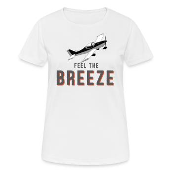 Ultralight pilot pilot "Feel the Breeze" - Women's Breathable T-Shirt - white - Front - AI Model Female 172 dark (172cm)