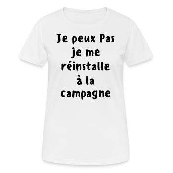 Je peux pas je me réinstalle à la campagne - T-shirt respirant Femme - blanc - Devant - AI Model Female 172 dark (172cm)