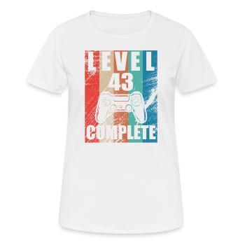 Level 43 abgeschlossen - Frauen T-Shirt atmungsaktiv - Weiß - Vorne - AI Model Female 172 dark (172cm)