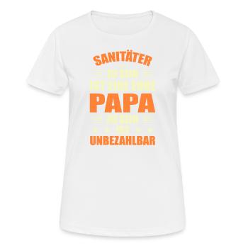 Sanitäter Rettungsdienst - Frauen T-Shirt atmungsaktiv - Weiß - Vorne - AI Model Female 172 dark (172cm)