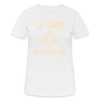 Pêche, Pêcheur, Canne à pêche - T-shirt respirant Femme - blanc - Devant - AI Model Female 172 dark (172cm)