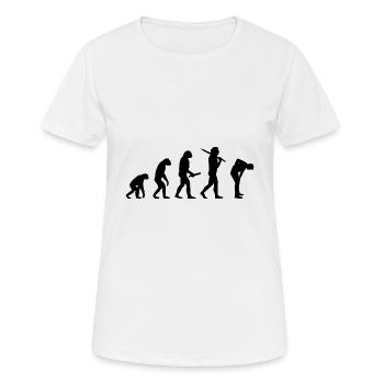 Evolution Back Pain Fun Funny IT Home Office - T-shirt respirant Femme - blanc - Devant - AI Model Female 172 dark (172cm)