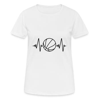 J’aime basket - basket-ball battement de coeur ECG - T-shirt respirant Femme - blanc - Devant - AI Model Female 172 dark (172cm)