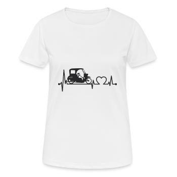 Simson Duo heartbeat noir - T-shirt respirant Femme - blanc - Devant - AI Model Female 172 dark (172cm)