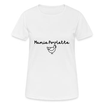 Mamie Poulette - T-shirt respirant Femme - blanc - Devant - AI Model Female 172 dark (172cm)