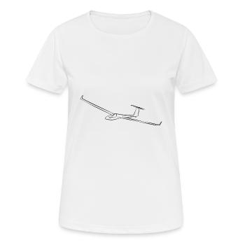Segelflieger Segelfliegen Segelflugzeug - Frauen T-Shirt atmungsaktiv - Weiß - Vorne - AI Model Female 172 dark (172cm)
