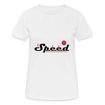 Schriftzug Geschwindigkeit - Speed 55 - Frauen T-Shirt atmungsaktiv - Weiß - Vorne - AI Model Female 172 dark (172cm)