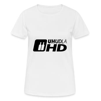 UHUDLA HD – extended Vision - Frauen T-Shirt atmungsaktiv - Weiß - Vorne - AI Model Female 172 dark (172cm)