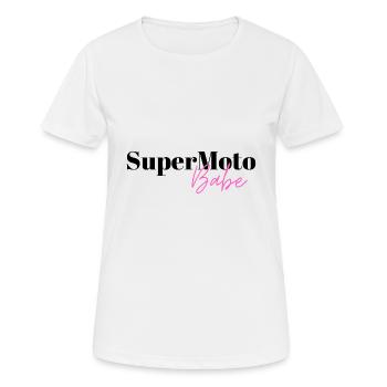 Motocross Motorcyclist Supermoto Babe Motorcycle - Women's Breathable T-Shirt - white - Front - AI Model Female 172 dark (172cm)