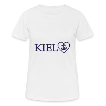 KIEL - Frauen T-Shirt atmungsaktiv - Weiß - Vorne - AI Model Female 172 dark (172cm)