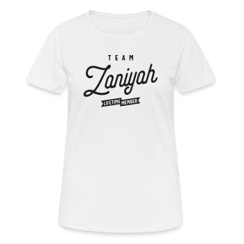 Team Zaniyah Lifetime Member Personalized Name - Women's Breathable T-Shirt - white - Front - AI Model Female 172 dark (172cm)