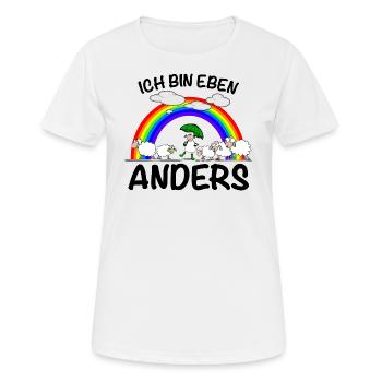 Anders sein Einzigartig - Frauen T-Shirt atmungsaktiv - Weiß - Vorne - AI Model Female 172 dark (172cm)