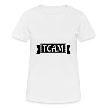 Bannières d'équipe - T-shirt respirant Femme - blanc - Devant - AI Model Female 172 dark (172cm)