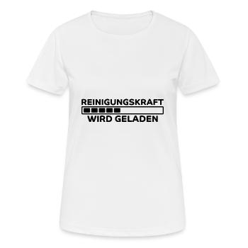 Reinigungskraft Spruch Reinigungskraft Geschenk - Frauen T-Shirt atmungsaktiv - Weiß - Vorne - AI Model Female 172 dark (172cm)