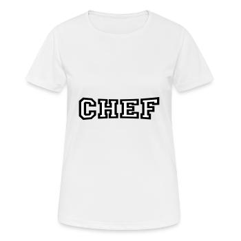 Chef - Frauen T-Shirt atmungsaktiv - Weiß - Vorne - AI Model Female 172 dark (172cm)