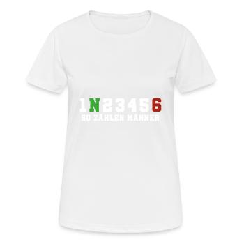 1n23456 Motorrad Gangschaltung Motorradfahrer - Frauen T-Shirt atmungsaktiv - Weiß - Vorne - AI Model Female 172 dark (172cm)