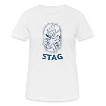 Stag, Winter Sports, Wildlife, Hunting, Stalking - Women's Breathable T-Shirt - white - Front - AI Model Female 172 dark (172cm)