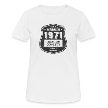 HERGESTELLT 1971 - Frauen T-Shirt atmungsaktiv - Weiß - Vorne - AI Model Female 172 dark (172cm)