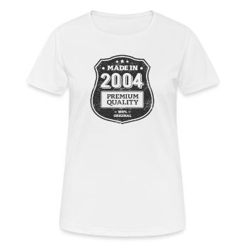 HERGESTELLT 2004 - Frauen T-Shirt atmungsaktiv - Weiß - Vorne - AI Model Female 172 dark (172cm)