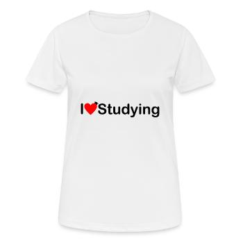 Ich liebe Studieren - Frauen T-Shirt atmungsaktiv - Weiß - Vorne - AI Model Female 172 dark (172cm)