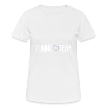Équipe de réglage - T-shirt respirant Femme - blanc - Devant - AI Model Female 172 dark (172cm)